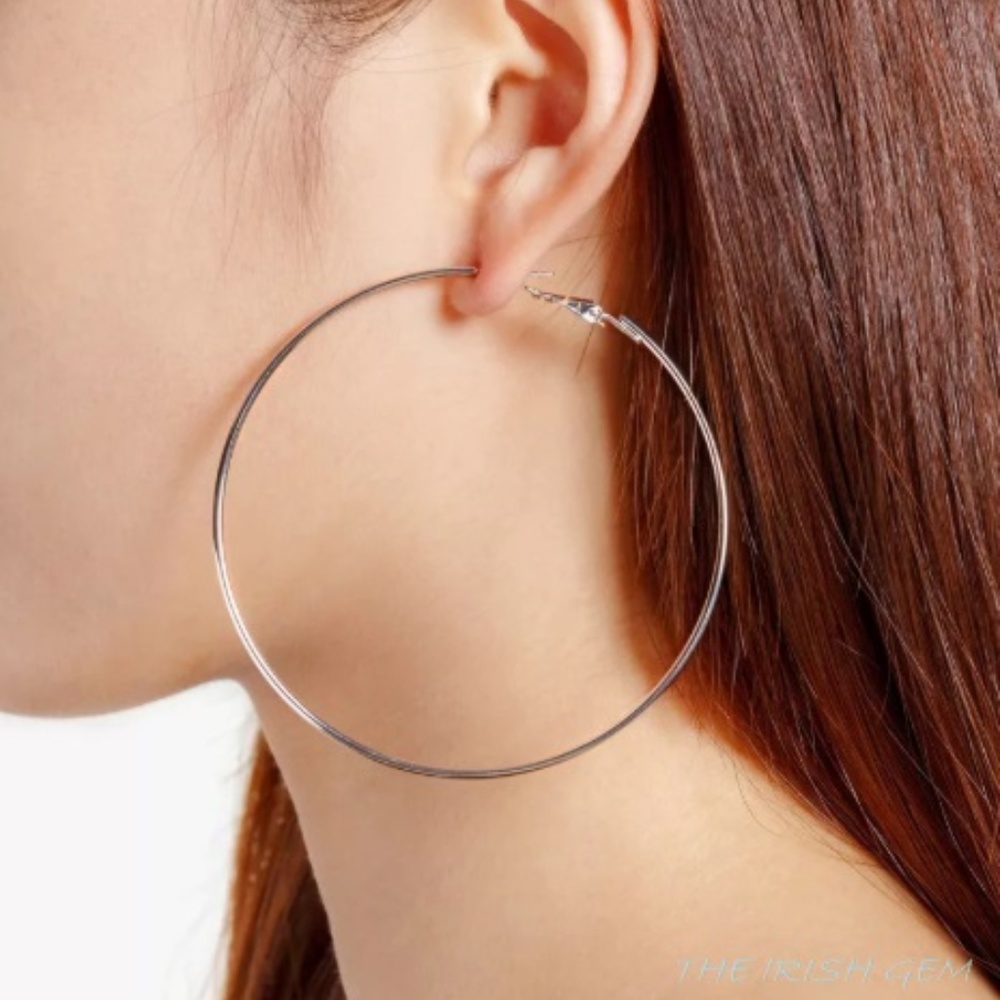 Silver Large Hoop Earrings